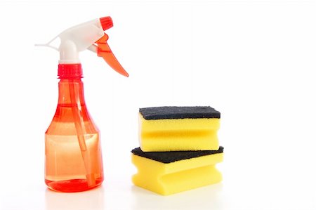simsearch:400-04287497,k - cleaning supplies isolated on a white background Stock Photo - Budget Royalty-Free & Subscription, Code: 400-04290539