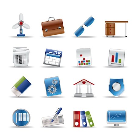 Realistic Business and Office Icons - Vector Icon Set 2 Stock Photo - Budget Royalty-Free & Subscription, Code: 400-04291048