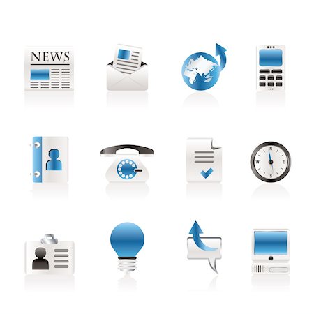 simsearch:400-05918073,k - Business and office icons - vector icon set Photographie de stock - Aubaine LD & Abonnement, Code: 400-04291080