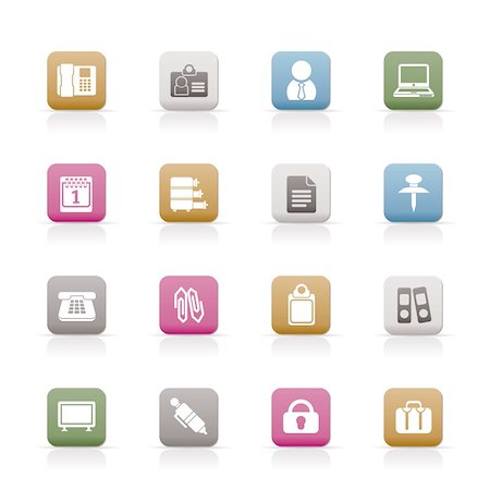 simsearch:400-04913456,k - Business and Office icons - vector icon set Stock Photo - Budget Royalty-Free & Subscription, Code: 400-04291117