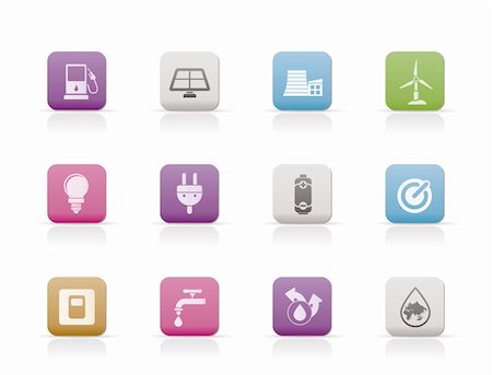 simsearch:400-04285412,k - Ecology, power and energy icons - vector icon set Stock Photo - Budget Royalty-Free & Subscription, Code: 400-04291145