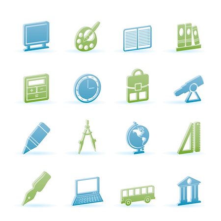 simsearch:400-06084780,k - School and education icons - vector icon set Stock Photo - Budget Royalty-Free & Subscription, Code: 400-04291184
