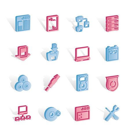 simsearch:400-04274313,k - Server Side Computer icons - Vector Icon Set Stock Photo - Budget Royalty-Free & Subscription, Code: 400-04291208