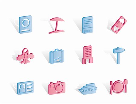 simsearch:400-07114343,k - travel, trip and holiday icons - vector icon set Stock Photo - Budget Royalty-Free & Subscription, Code: 400-04291209