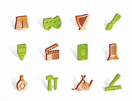 Different kind of art icons - vector icon set Stock Photo - Budget Royalty-Free & Subscription, Code: 400-04291261