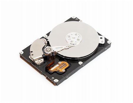 simsearch:400-05252692,k - Opened computer harddisk on a white background Stock Photo - Budget Royalty-Free & Subscription, Code: 400-04291289