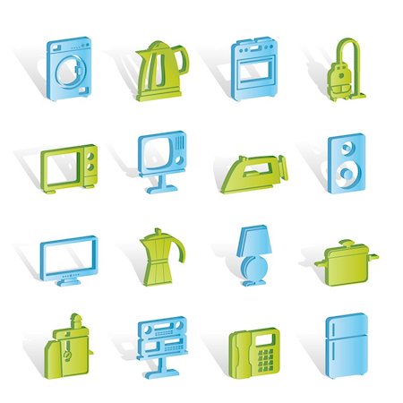 simsearch:400-04790475,k - home equipment icons - vector icon set Stock Photo - Budget Royalty-Free & Subscription, Code: 400-04291370