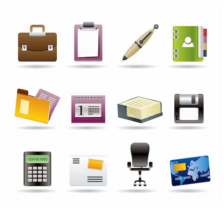 simsearch:400-05918073,k - Business and office icons - vector icon set Photographie de stock - Aubaine LD & Abonnement, Code: 400-04291862