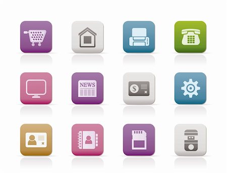 Business, office and website icons - vector icon set Stock Photo - Budget Royalty-Free & Subscription, Code: 400-04291880