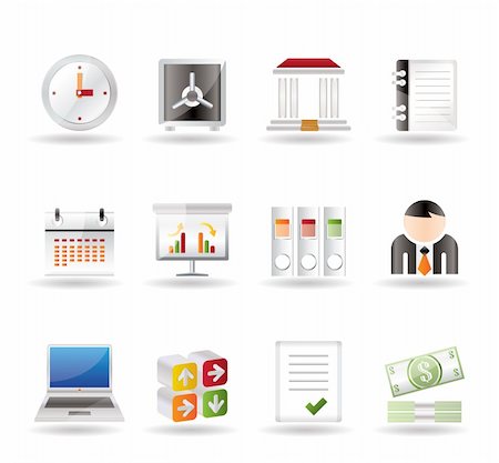 simsearch:400-04913456,k - Business, finance and office icons - vector icon set Stock Photo - Budget Royalty-Free & Subscription, Code: 400-04291907