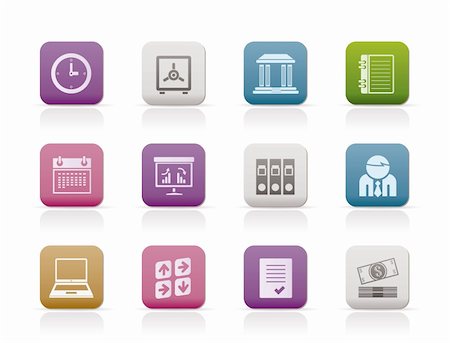 simsearch:400-04913456,k - Business, finance and office icons - vector icon set Stock Photo - Budget Royalty-Free & Subscription, Code: 400-04291908