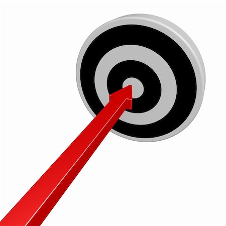 simsearch:400-04600474,k - target and arrow on white background - 3d illustration Stock Photo - Budget Royalty-Free & Subscription, Code: 400-04291914
