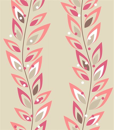 simsearch:400-05364550,k - Seamless beige floral pattern with pink plants Photographie de stock - Aubaine LD & Abonnement, Code: 400-04292007