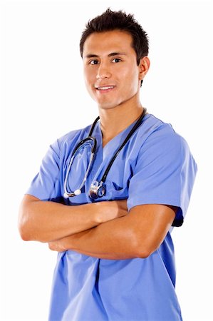 Stock image of male doctor over white background Stock Photo - Budget Royalty-Free & Subscription, Code: 400-04292383