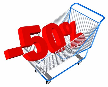 shop cart cash - Blue shopping cart with discount percents Stock Photo - Budget Royalty-Free & Subscription, Code: 400-04292405