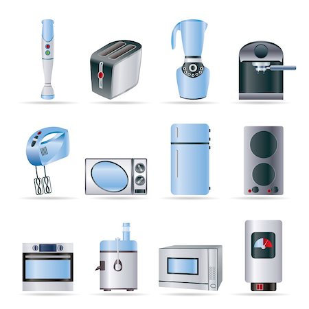 simsearch:400-04790475,k - Kitchen and home equipment icons - vector icon set Stock Photo - Budget Royalty-Free & Subscription, Code: 400-04292419