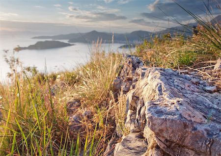 simsearch:400-05896461,k - View from the mountain above Sveti-Stefan in Montenegro Stock Photo - Budget Royalty-Free & Subscription, Code: 400-04292521