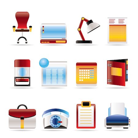 simsearch:400-05918073,k - Realistic Business, office and firm icons - vector icon set Photographie de stock - Aubaine LD & Abonnement, Code: 400-04292533