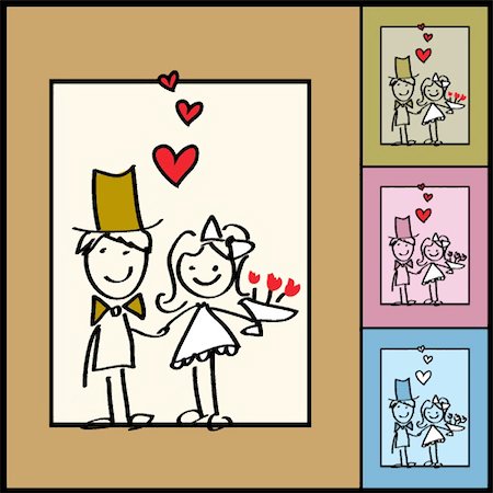 simsearch:400-07216352,k - Vector illustration of wedding greeting card Photographie de stock - Aubaine LD & Abonnement, Code: 400-04292632