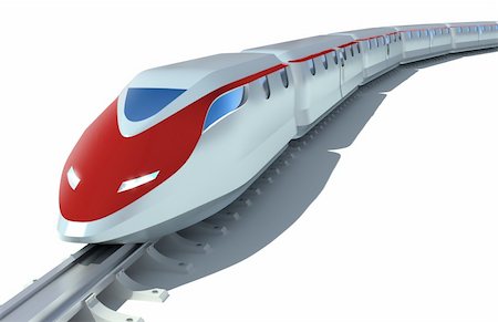 High-speed passenger train. White background Stock Photo - Budget Royalty-Free & Subscription, Code: 400-04293375