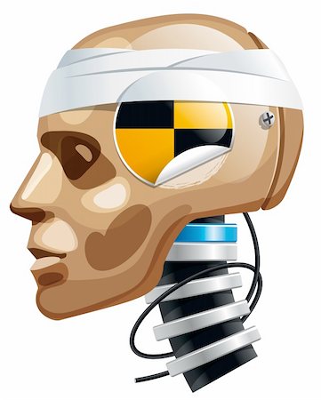 strong man test image - Crash test dummy man head. Vector Illustration Stock Photo - Budget Royalty-Free & Subscription, Code: 400-04293403