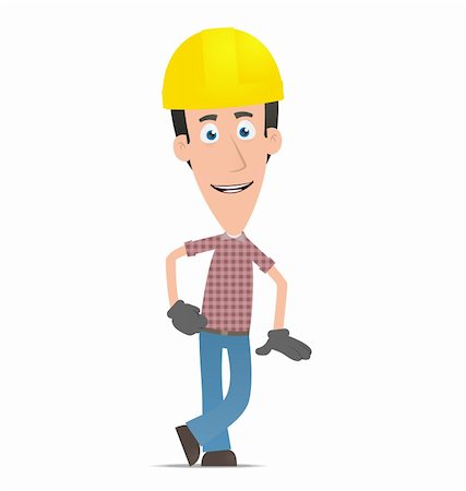 engineers hat cartoon - Illustration of a cartoon cute character for use in presentations, etc. Stock Photo - Budget Royalty-Free & Subscription, Code: 400-04293920