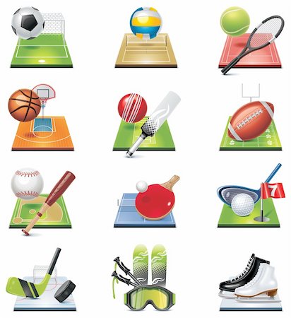 soccer arena - Set of the icons representing miscellaneous sports Stock Photo - Budget Royalty-Free & Subscription, Code: 400-04304512