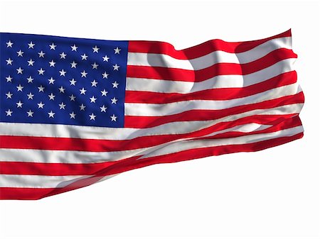 simsearch:400-06086537,k - Flag of the United States, fluttered in the wind. Sewn from pieces of cloth, a very realistic detailed flags waving in the wind, with the texture of the material, isolated on a white background. Stock Photo - Budget Royalty-Free & Subscription, Code: 400-04304563