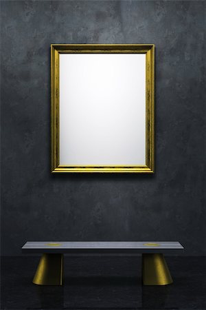 simsearch:400-04907463,k - blank frame in the gallery, 3d rendering Stock Photo - Budget Royalty-Free & Subscription, Code: 400-04305441