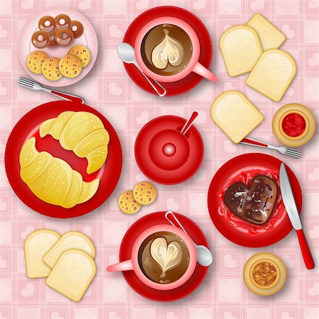 simsearch:400-08786053,k - Illustration I love breakfast Stock Photo - Budget Royalty-Free & Subscription, Code: 400-04305452
