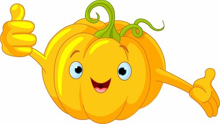 pumpkin drawing with leaves - Illustration of a Pumpkin Character  giving thumbs up Stock Photo - Budget Royalty-Free & Subscription, Code: 400-04305460