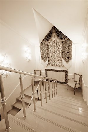 staircase with a handrail in magnificent hotel Stock Photo - Budget Royalty-Free & Subscription, Code: 400-04305962