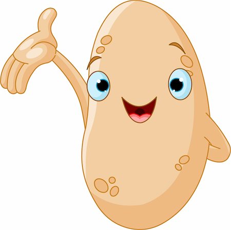Cartoon cute potato presenting something Stock Photo - Budget Royalty-Free & Subscription, Code: 400-04306091