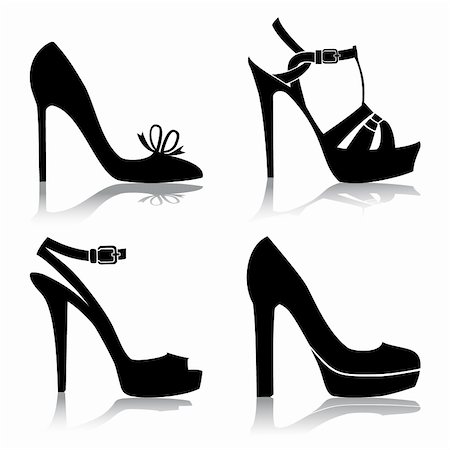 diver - Shoes silhouette collection for your design, isolated on white, full scalable vector graphic for easy editing and color change. Photographie de stock - Aubaine LD & Abonnement, Code: 400-04307351