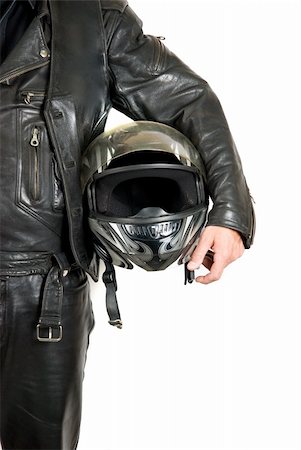 simsearch:400-05017762,k - motorcycle biker with helmet closeup on a white Stock Photo - Budget Royalty-Free & Subscription, Code: 400-04307405