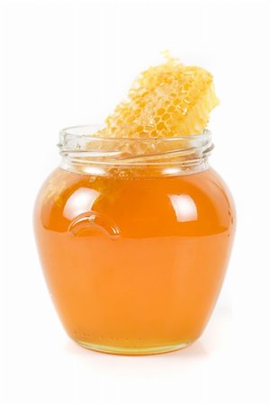 simsearch:400-05135233,k - jar of organic honey on white background Foto de stock - Super Valor sin royalties y Suscripción, Código: 400-04307434
