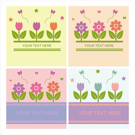 simsearch:400-04330288,k - set of 4 cute spring backgrounds Stock Photo - Budget Royalty-Free & Subscription, Code: 400-04307557