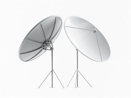 simsearch:400-04843830,k - Computer visualization of satellite dishes, isolated on a white background Stock Photo - Budget Royalty-Free & Subscription, Code: 400-04308296