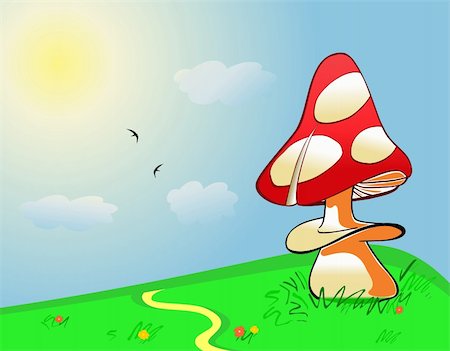 Image illustration of red mushroom Stock Photo - Budget Royalty-Free & Subscription, Code: 400-04308959