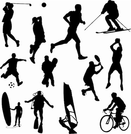 rollerblade girl - recreation sport silhouettes - vector Stock Photo - Budget Royalty-Free & Subscription, Code: 400-04308989