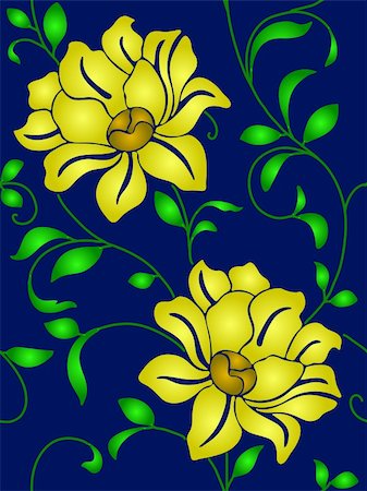 simsearch:400-04916314,k - Seamless wallpaper  a seam with flower and leaves eps10 Stock Photo - Budget Royalty-Free & Subscription, Code: 400-04309068