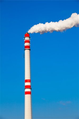 simsearch:400-07171274,k - Smoke from a pipe on the blue sky Stock Photo - Budget Royalty-Free & Subscription, Code: 400-04309303