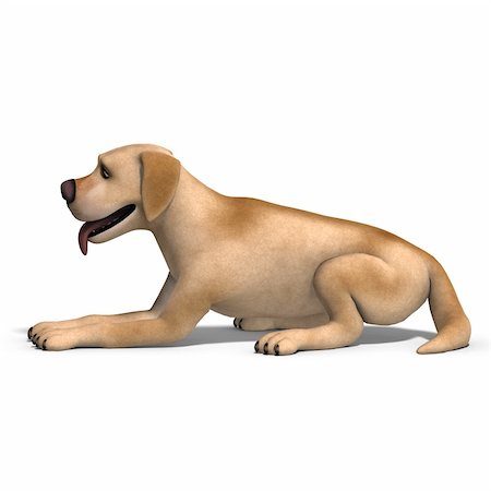 sentinel - very funny cartoon dog is a little bit nuts. 3D rendering with clipping path and shadow over white Stock Photo - Budget Royalty-Free & Subscription, Code: 400-04309334