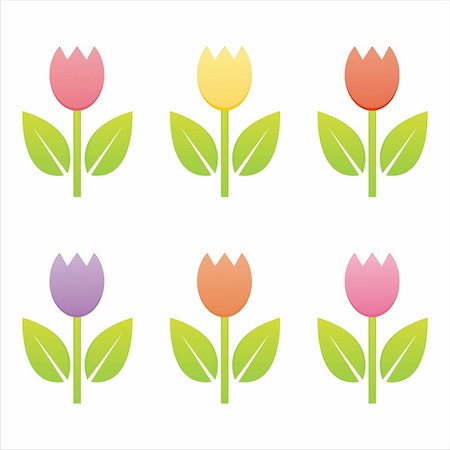 simsearch:400-04330288,k - set of 6 colorful tulips Stock Photo - Budget Royalty-Free & Subscription, Code: 400-04300745