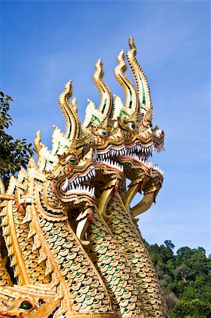 king of naga thai temple Lanna style  In Thailand Photographie de stock - Aubaine LD & Abonnement, Code: 400-04301384