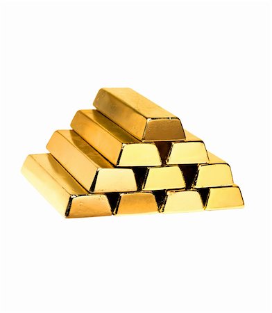 simsearch:400-04227935,k - Gold bars isolated on white background Photographie de stock - Aubaine LD & Abonnement, Code: 400-04303016