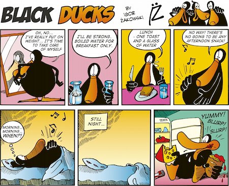 Black Ducks Comic Strip episode 7 Stock Photo - Budget Royalty-Free & Subscription, Code: 400-04303077