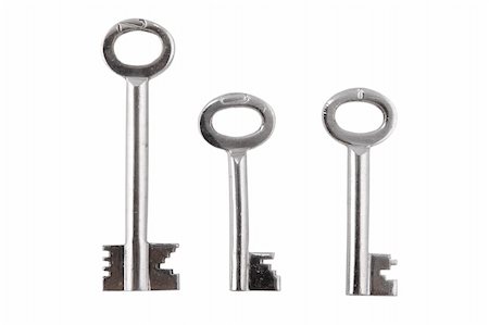 simsearch:600-03445182,k - three different shape of keys on white background Stock Photo - Budget Royalty-Free & Subscription, Code: 400-04303588