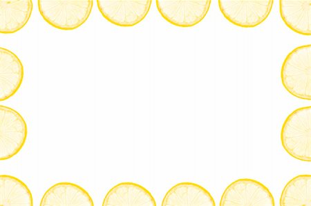 simsearch:400-04716078,k - frame made of yellow lemon slices on white background Stock Photo - Budget Royalty-Free & Subscription, Code: 400-04303723