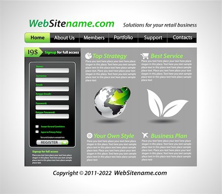 environmental business illustration - Business GREEN eco themed website template Photographie de stock - Aubaine LD & Abonnement, Code: 400-04303937